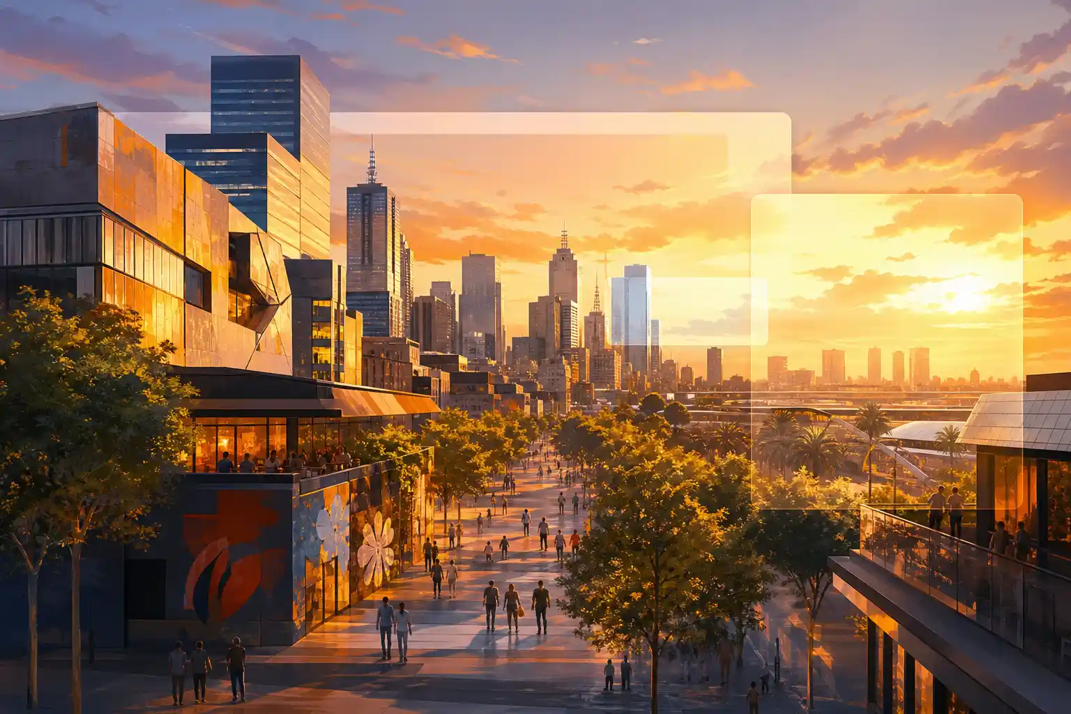 Illustration of a fast brochure website layout on phone, tablet and desktop for a Melbourne small business